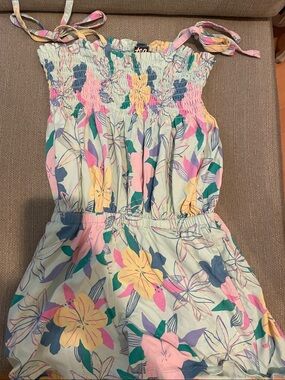 Tea Floral Tie-Shoulder Romper - Multicolor